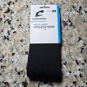 NWT Champro Multi-Sport Athletic Socks Black Size Medium
